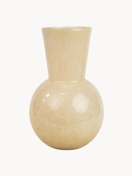 Glas-Vase Dune, H 38 cm, Glas, Hellbeige, Ø 25 x H 38 cm