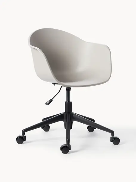 Krzesło biurowe Claire, Stelaż: metal malowany proszkowo, Greige, S 66 x G 60 cm