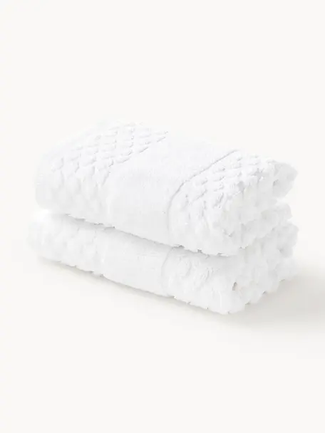 Asciugamano Katharina, varie misure, Bianco, Asciugamano, Larg. 50 x Lung. 100 cm, 2 pz