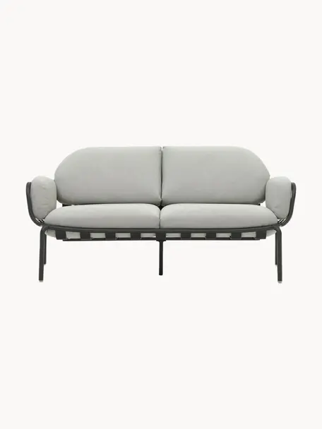 Tuin loungebank Joncols (2-zits), Bekleding: 100% polyester Met 50.000, Frame: gepoedercoat aluminium, Geweven stof lichtgrijs, antraciet, B 164 x H 80 cm