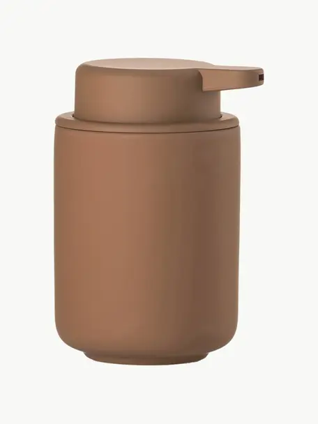 Dosificador de jabón con superficie suave al tacto Ume, Recipiente: gres cubierto con superfi, Terracota, Ø 8 x Al 13 cm