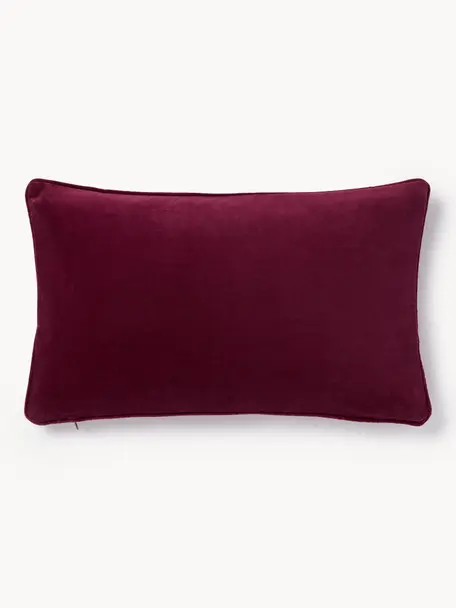 Poszewka na poduszkę z aksamitu Dana, 100% aksamit bawełniany, Śliwkowy, S 30 x D 50 cm