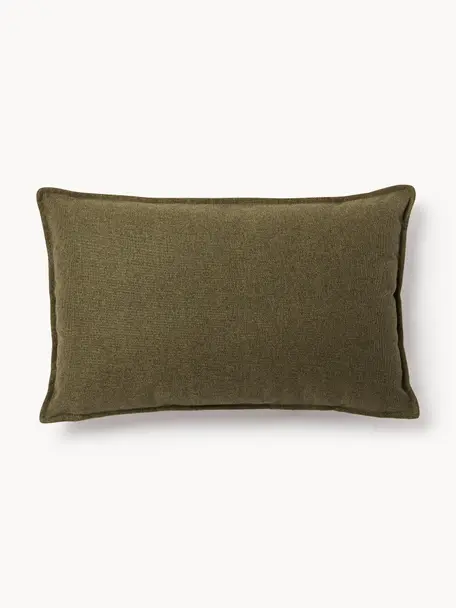 Coussin canapé Lennon, Tissu vert olive, larg. 50 x long. 80 cm