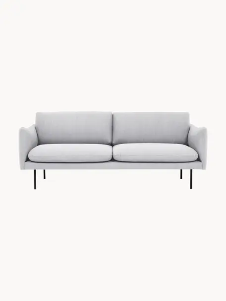 Sofa Moby (2-Sitzer), Bezug: Polyester Der hochwertige, Gestell: Massives Kiefernholz, FSC, Webstoff Hellgrau, B 170 x T 95 cm