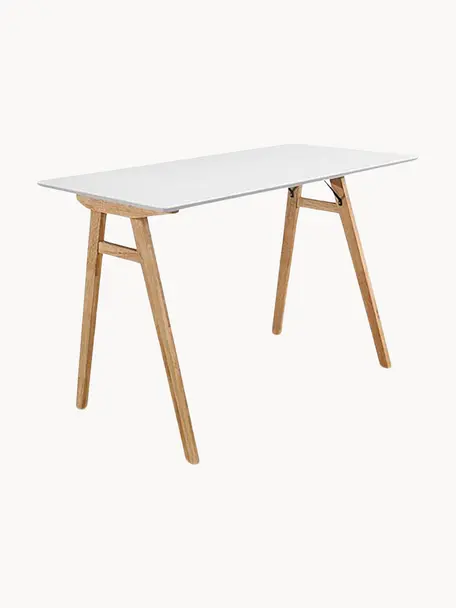 Pracovný stôl s bielou stolovou doskou Vojens, Drevo, biela, Š 120 x H 60 cm