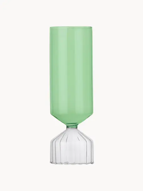 Handgefertigte Vase Bouquet, Borosilikatglas, Grün, Transparent, Ø 9 x H 28 cm