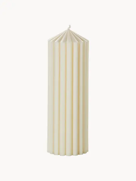 Bougie décorative Messina, Cire, Blanc cassé, Ø 7 x haut. 20 cm