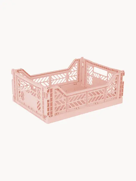 Caisson de rangement pliable Midi, larg. 40 cm, Plastique, Rose pâle, larg. 40 x prof. 30 cm