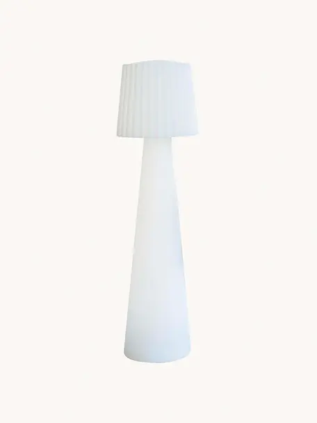 Zewnętrzna lampa podłogowa LED z funkcją przyciemniania Lady, Tworzywo sztuczne, Biały, W 110 cm