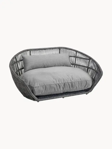 Cama para mascotas de interior/exterior Prado, Tapizado: tejido acrílico para exte, Estructura: aluminio con pintura en p, Gris, gris antracita, An 110 x F 74 cm