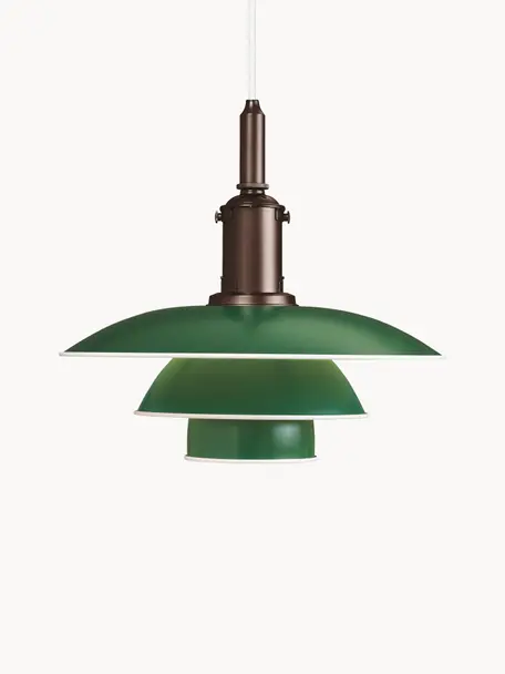 Lampada a sospensione PH 3½-3, Paralume: alluminio rivestito, Verde, rame, Ø 33 x Alt. 31 cm