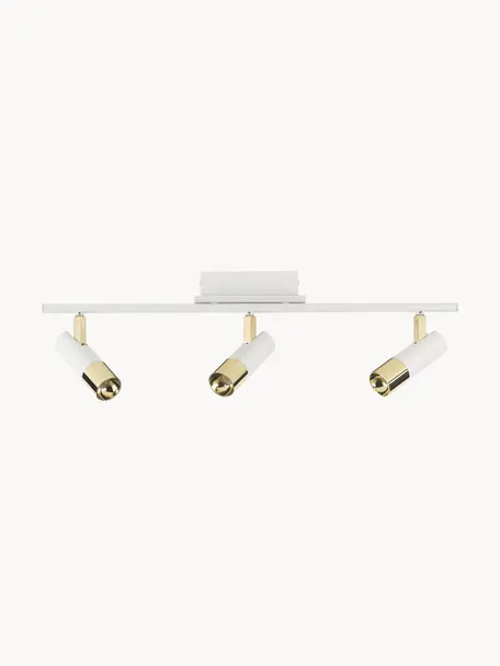 LED-Deckenstrahler Bobby-Gold, Baldachin: Metall, pulverbeschichtet, Weiß, Goldfarben, B 66 x H 13 cm