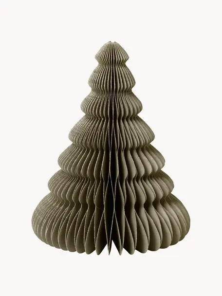 Sapin de Noël décoratif Paper Pine, haut. 15 cm, Carton, Vert foncé, Ø 13 x haut. 15 cm