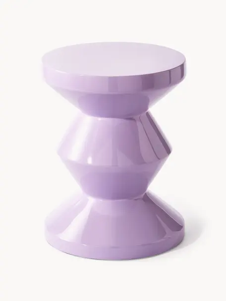 Table d'appoint ronde Zig Zag, Plastique, laqué, Lavande, Ø 36 x haut. 46 cm