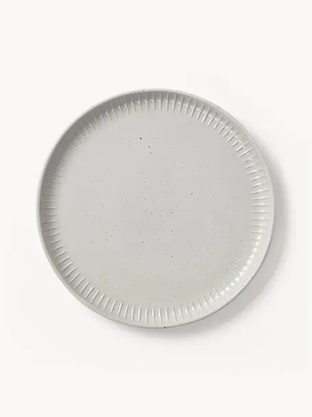Raňajkový tanier s reliéfom Rhea, 4 ks, Kamenina, Svetlosivá, Ø 21 x V 2 cm