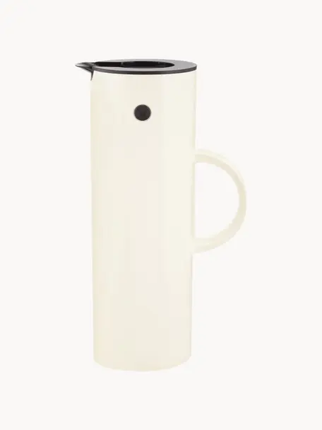 Pichet isotherme EM77, 1 L, Plastique ABS avec partie intérieure en verre, Blanc crème, haute brillance, 1 L