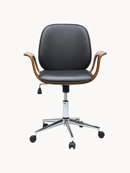 Kancelárska stolička z umelej kože Patron, výškovo nastaviteľná, Hnedá, čierna, Š 67 x H 56 cm