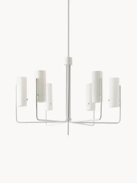Grand lustre Vivian, Blanc, Ø 65 x haut. 88 cm