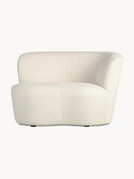 Sillón grande en tejido bouclé Sibylla, Tapizado: 100% poliéster, Bouclé beige, An 112 x F 80 cm