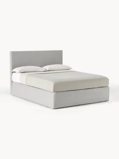 Kontinentální postel Eliza, Světle šedá, Š 140 cm, D 200 cm, stupeň tvrdosti H2