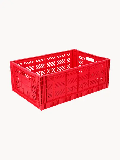 Caisson de rangement pliable Maxi, larg. 60 cm, Plastique, Rouge, larg. 60 x prof. 40 cm