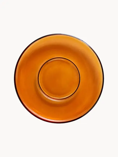 Skleněné podšálky 70's, 4 ks, Sklo, Jantarová, transparentní, Ø 11 cm
