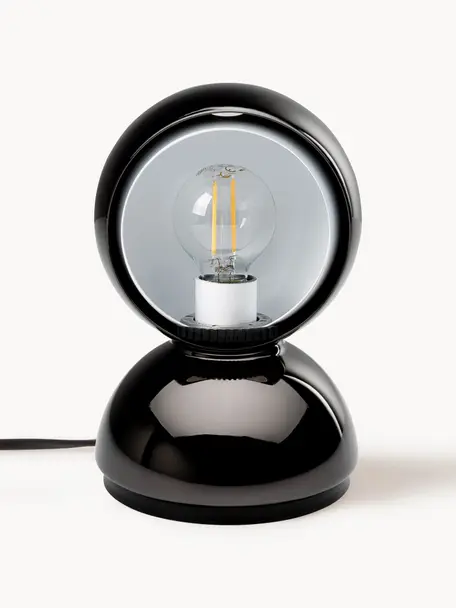 Kleine verstellbare Tischlampe Eclisse, Lampenschirm: Polycarbonat, Technopolym, Gestell: Stahl, beschichtet, Schwarz, Ø 12 x H 18 cm