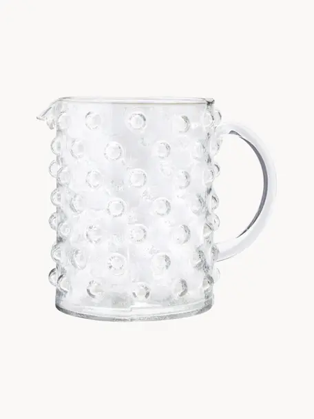 Mundgeblasener Krug Spike mit Reliefmuster, 1.3 L, Glas, mundgeblasen, Transparent, 1.3 L