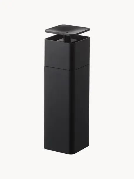 Distributeur de savon Tower, Plastique, Noir, larg. 6 x haut. 19 cm