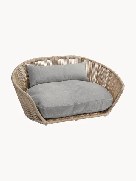 Cuccia per cani da interno-esterno Vogue, Rivestimento: 90% poliestere, 10% nylon, Struttura: alluminio verniciato a po, Grigio chiaro, beige, Larg. 110 x Prof. 74 cm