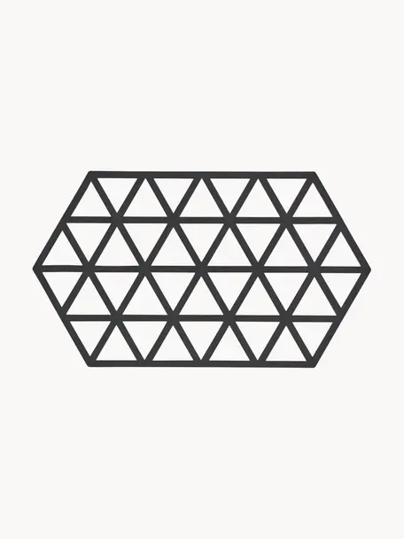 Salvamanteles de silicona Triangle, 2 uds., Silicona, Negro, L 24 x An 14 cm