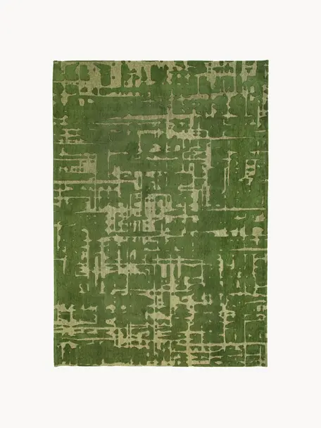 Tapis texturé Perriers, 100 % polyester, Vert foncé, vert olive, larg. 80 x long. 150 cm (taille XS)