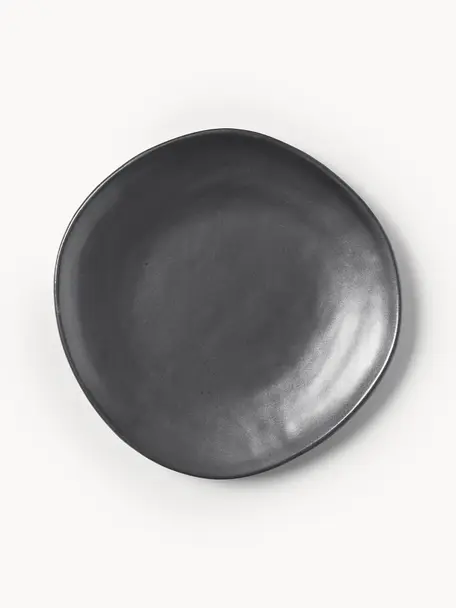 Assiette à petit déjeuner en grès Flow, Grès cérame, Noir, Ø 15 cm