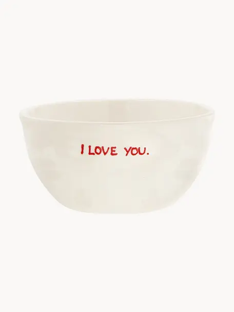 Handbemaltes Schälchen I Love You, Steingut, I Love You, Ø 14 x H 7 cm