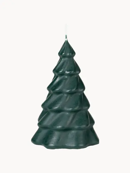 Vela navideña pino Pinus, Parafina, Verde oscuro, Ø 10 x Al 14 cm