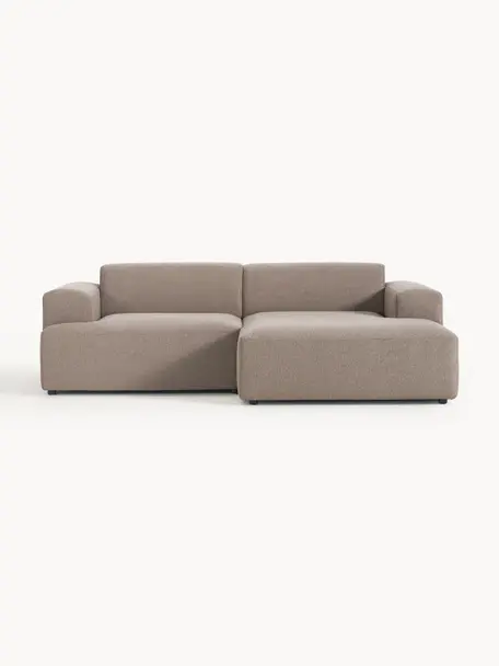 Ecksofa Melva (3-Sitzer), Bezug: 100 % Polyester Der hochw, Gestell: Massives Kiefernholz, Spa, Füße: Kunststoff Dieses Produkt, Webstoff Taupe, B 238 x T 143 cm, Eckteil rechts