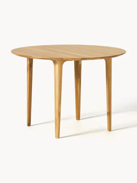 Okrúhly jedálensky stôl z dubového dreva Archie, Ø 110, Masívne dubové drevo, ošetrené olejom
Tento produkt je vyrobený z trvalo udržateľného dreva s certifikátom FSC®., Dubové drevo, Ø 110 cm