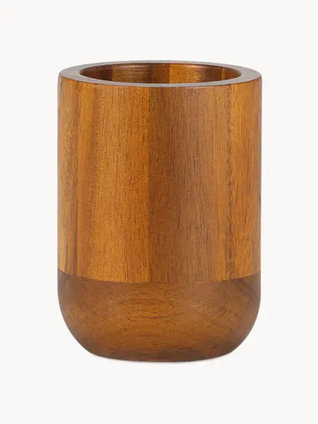 Vaso cepillo de dientes de madera de acacia Theodore, Madera de acacia, Madera de acacia, Ø 30 cm