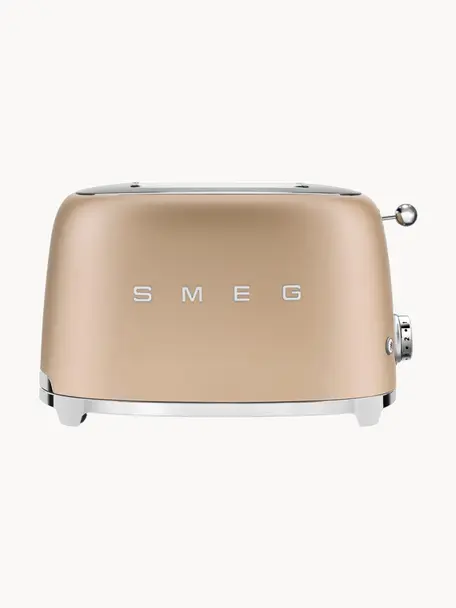 Kompakt Toaster 50's Style, Edelstahl, lackiert, Beige, matt, B 31 x T 20 cm