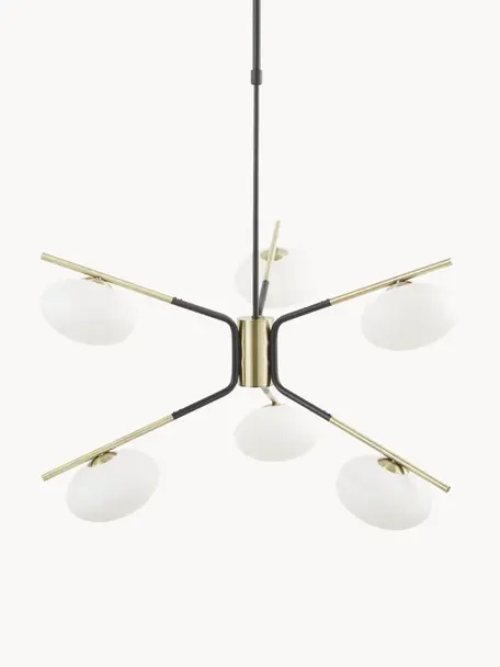 Grote design hanglamp Guna, Zwart, goudkleurig, Ø 70 cm