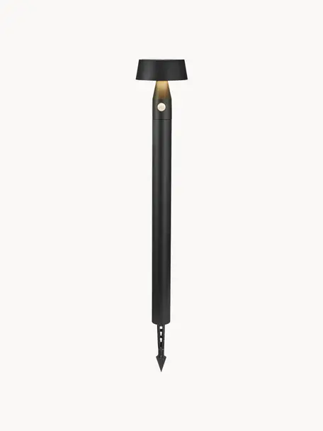 Borne lumineuse solaire avec détecteur de mouvement Nama, Noir, Ø 17 x haut. 90 cm