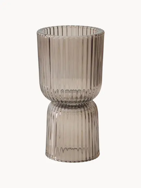 Photophore Corri, Verre, Beige, Ø 9 x haut. 17 cm