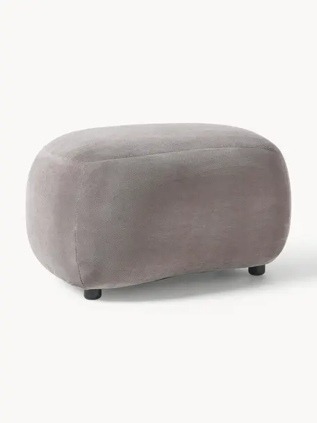 Hocker Alba, Bezug: 100 % Polyester (Teddy) D, Webstoff Taupe, B 70 x H 42 cm, gebogen links