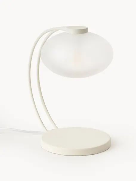 Malá stolní lampa Fay, Krémově bílá, Š 15 cm, V 25 cm