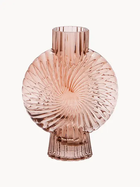 Große Design-Vase Galaxy, Glas, Hellbraun, transparent, B 23 x H 32 cm