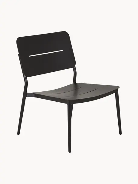 Lounge fauteuil Lina in zwart, Gepoedercoat metaal, Zwart, B 55 x D 59 cm