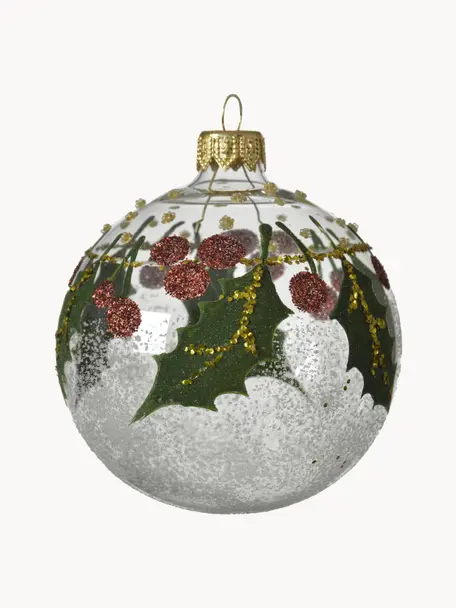 Kerstballen Misto Ø 8 cm, 2 stuks, Transparant, meerkleurig, Ø 8 cm