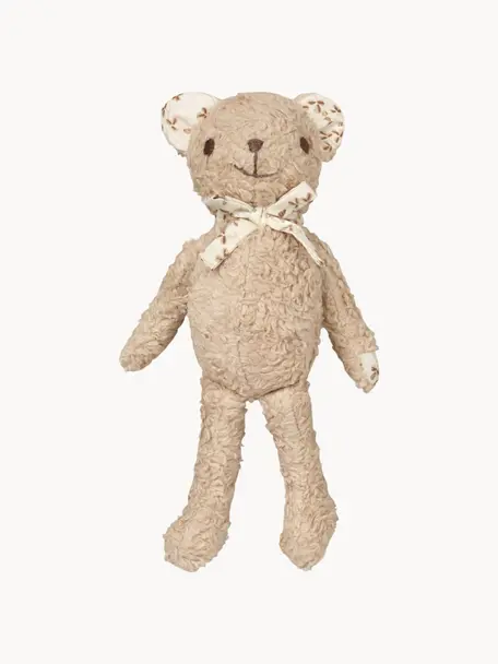 Przytulanka z bawełny organicznej Teddy, Tapicerka: 100% bawełna organiczna z, Brązowy, S 10 x W 27 cm