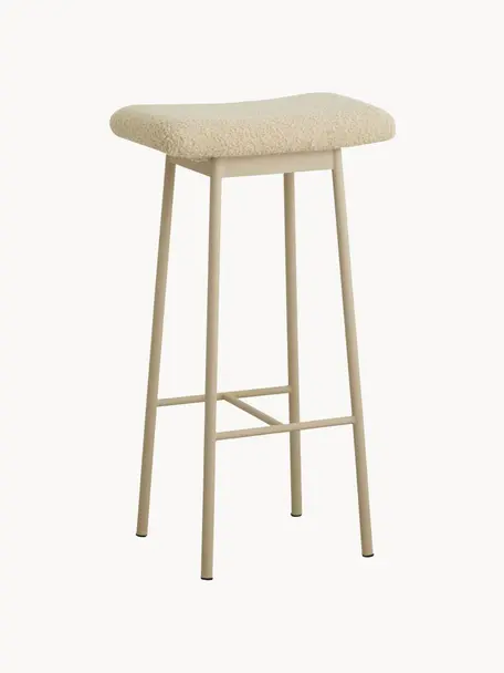 Plyšová barová stolička Zala, Béžová, Š 42 cm, V 72 cm