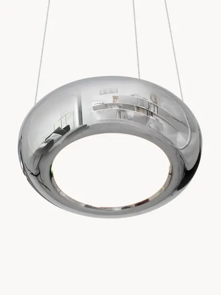 Suspension LED artisanale Mercurio, Argenté, Ø 28 cm